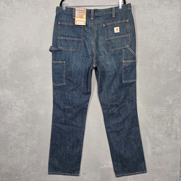 Carhartt carpenter jeans Men's 38x34 Relaxed Fit Holter Dungaree blue NWT - Picture 1 of 10